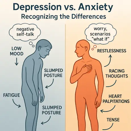 Depression vs. Anxiety – Physical Symptoms Compared