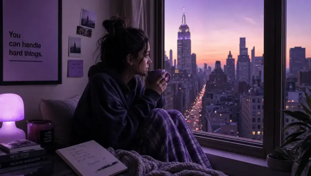 Anxiety and depression in a quiet New York apartment at dawn