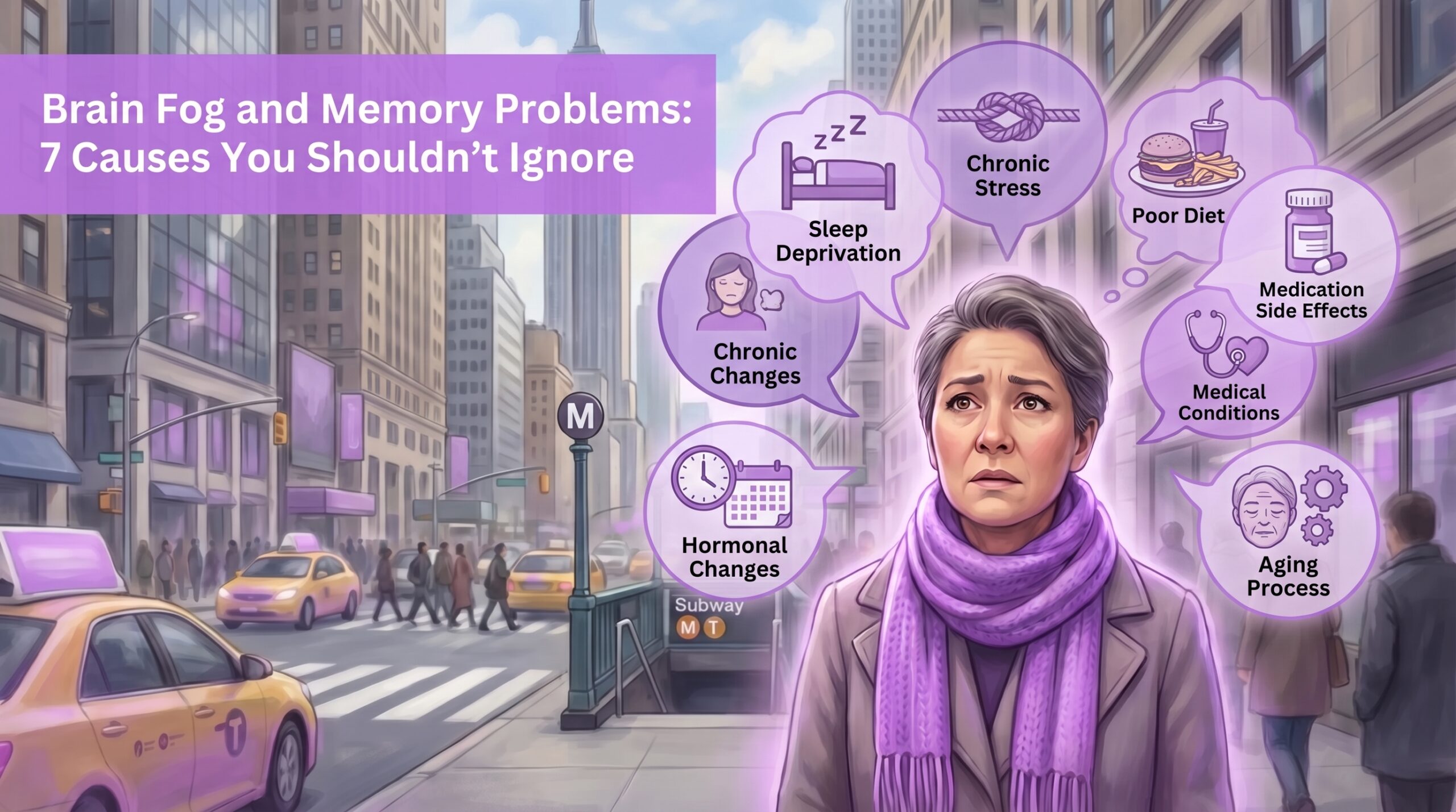 Woman experiencing brain fog and memory problems
